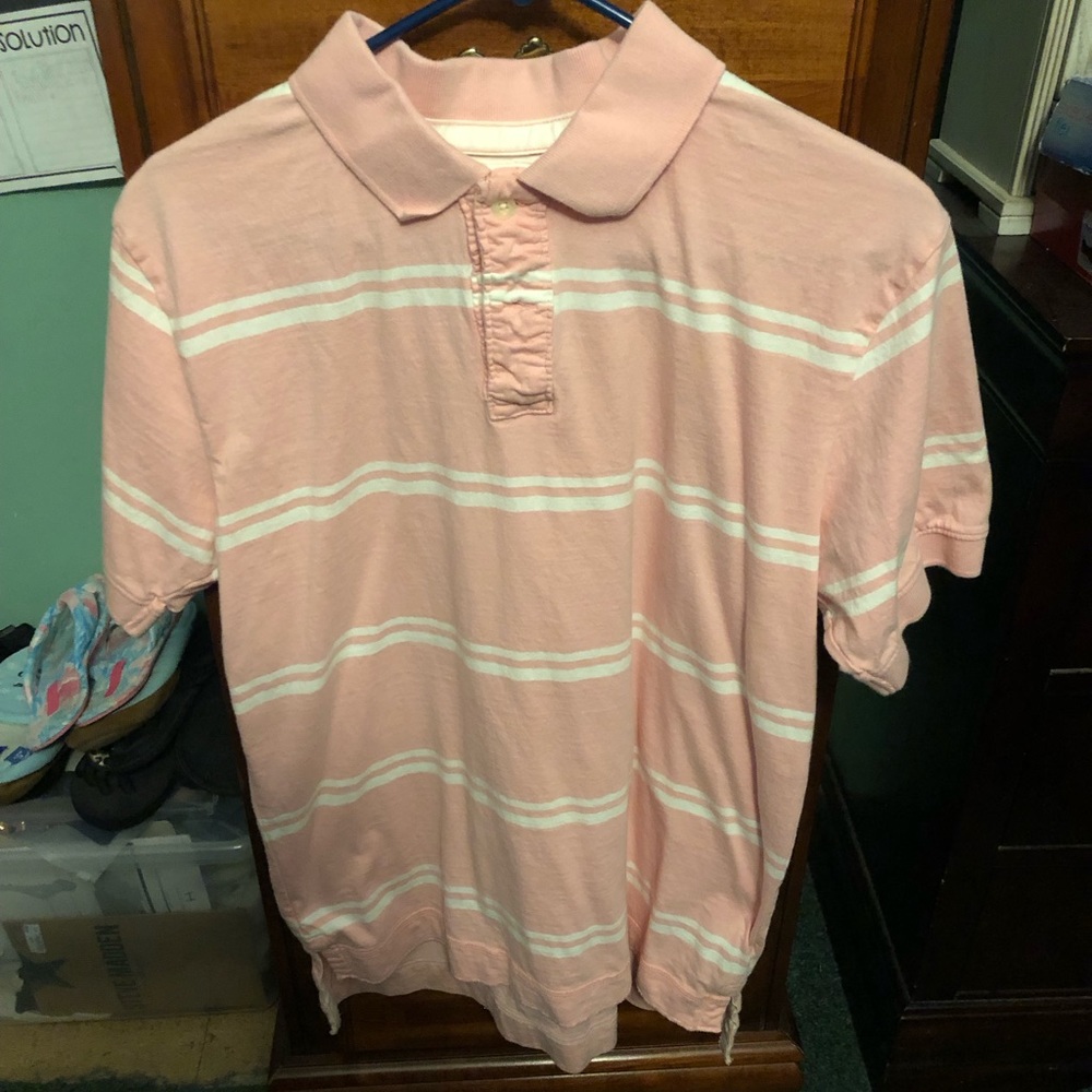 EUC nobo no boundaries Mens Pink & White Short Sleeve Pull Over Shirt M 38/40